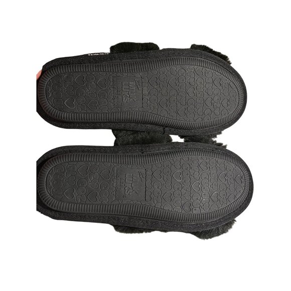 Muk Luks Womens Faux Fur Slide Slippers Black Size 8 Cozy Indoor/Outdoor Comfort - Picture 5 of 8